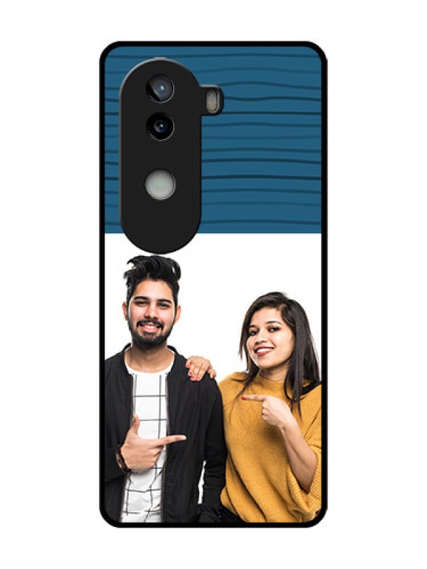 Custom iQOO Z9s 5G Custom Metal Phone Case - Blue Pattern Cover Design