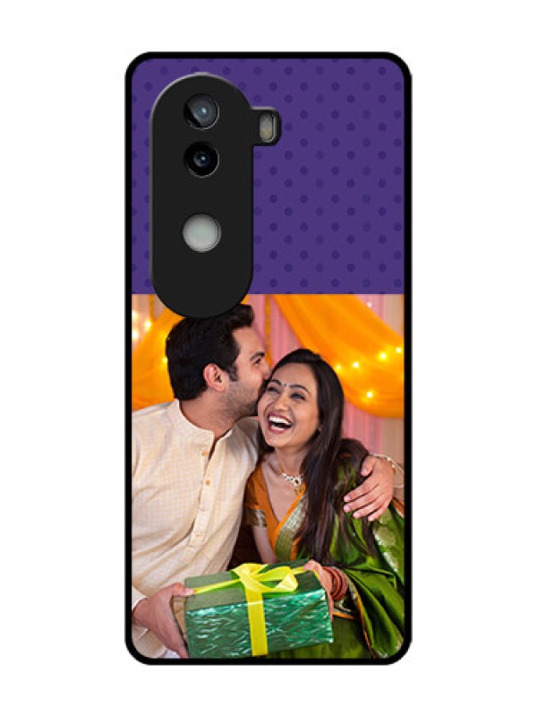 Custom iQOO Z9s 5G Custom Metal Phone Case - Violet Colored Pattern Design