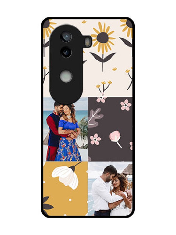 Custom iQOO Z9s 5G Custom Metal Phone Case - 3 Images With Floral Design