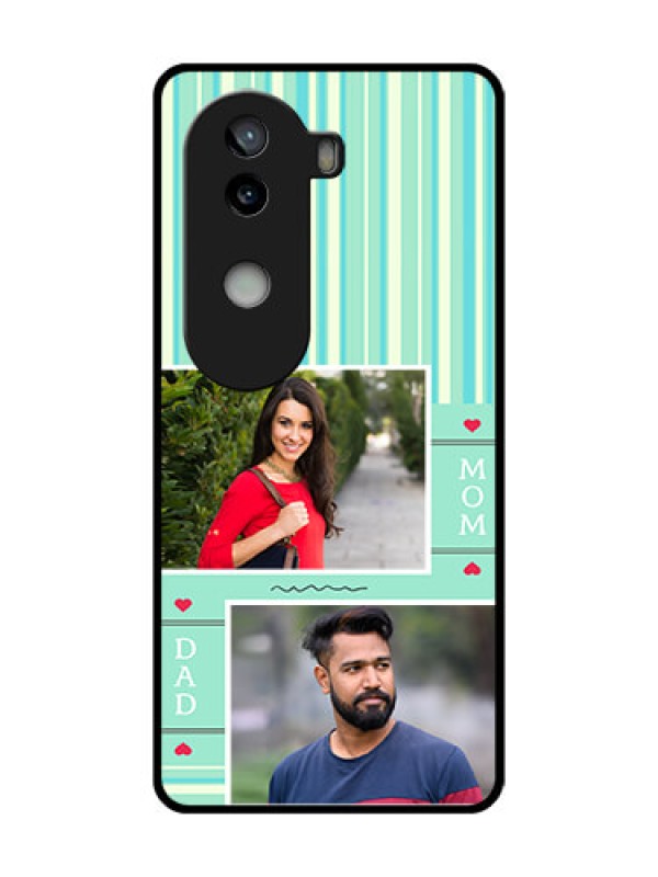 Custom iQOO Z9s 5G Custom Metal Phone Case - Mom and Dad Pic Design