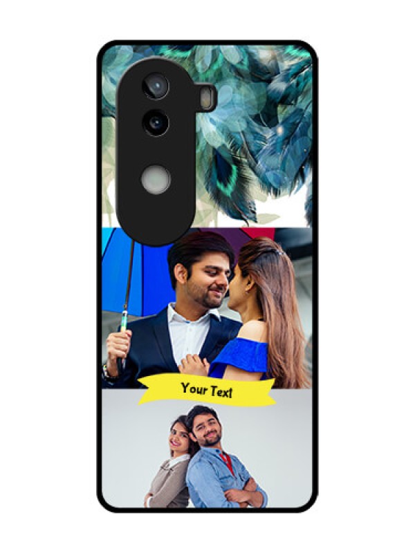 Custom iQOO Z9s 5G Custom Metal Phone Case - Image With Boho Peacock Feather Design