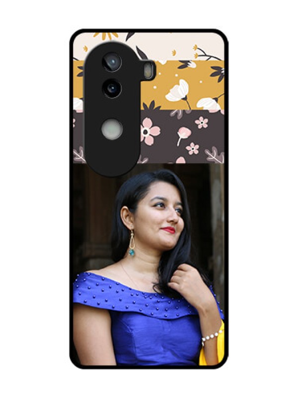 Custom iQOO Z9s 5G Custom Metal Phone Case - Stylish Floral Design