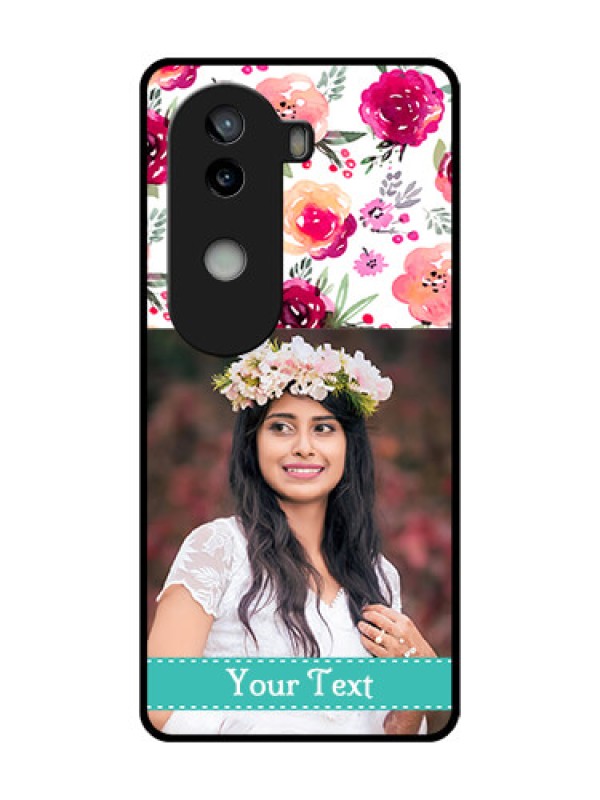 Custom iQOO Z9s 5G Custom Metal Phone Case - Water Colors Floral Design