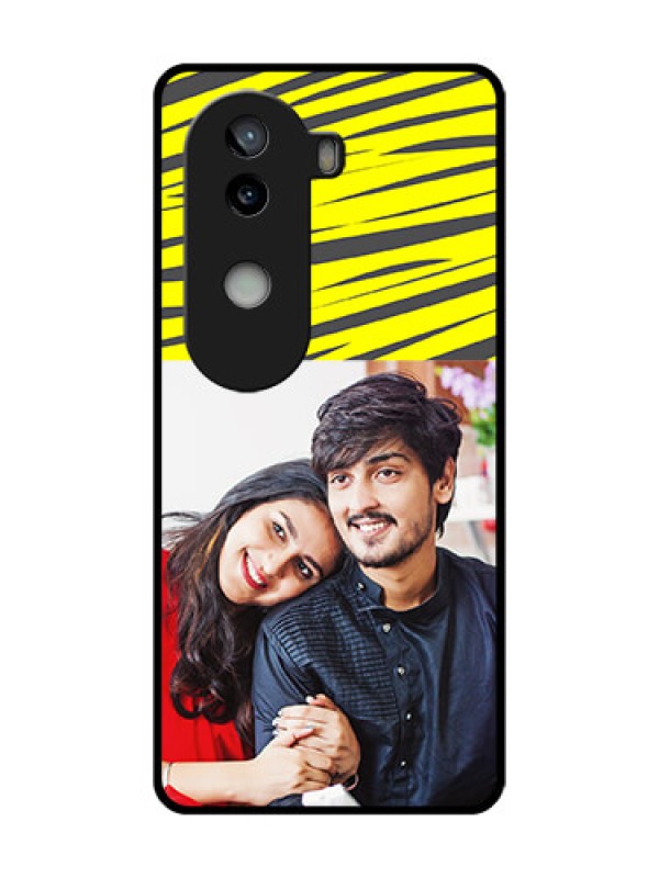 Custom iQOO Z9s 5G Custom Metal Phone Case - Yellow Abstract Design