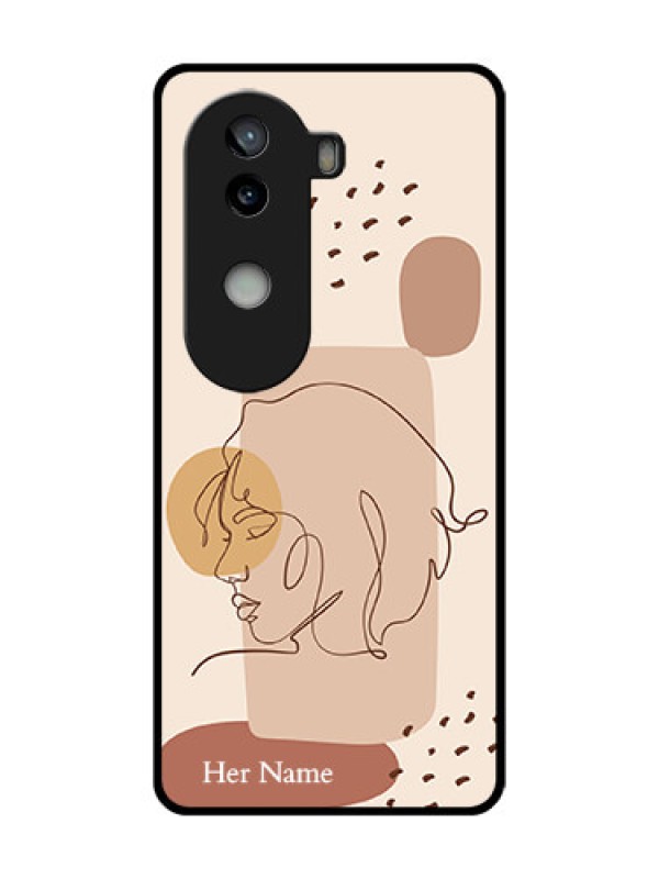 Custom iQOO Z9s 5G Custom Metal Phone Case - Calm Woman Line Art Design
