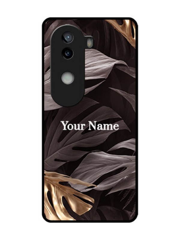 Custom iQOO Z9s 5G Custom Metal Phone Case - Wild Leaves Digital Paint Design