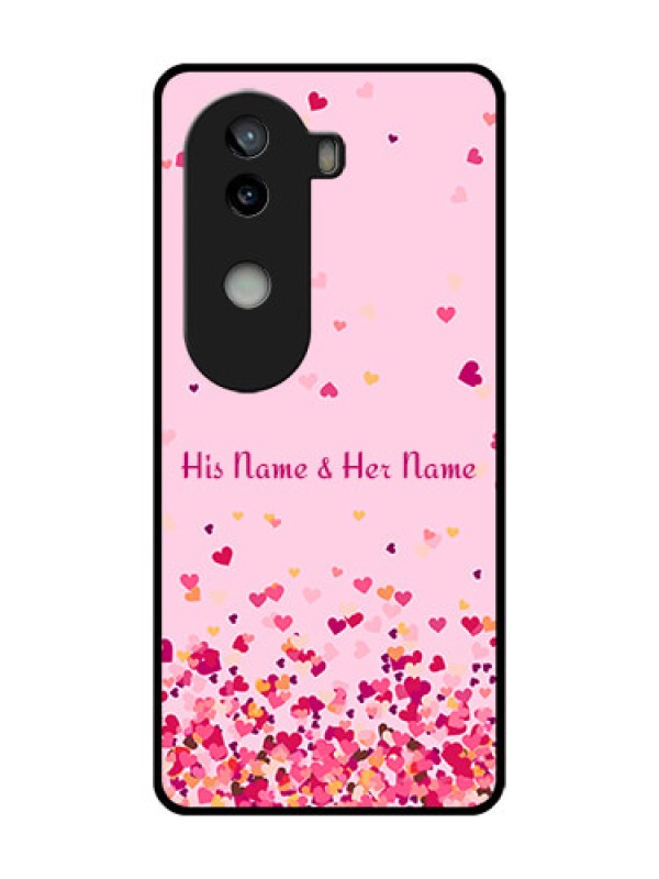 Custom iQOO Z9s 5G Custom Metal Phone Case - Floating Hearts Design