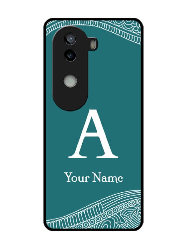 Custom iQOO Z9s 5G Custom Metal Phone Case - Line Art Pattern With Custom Name Design