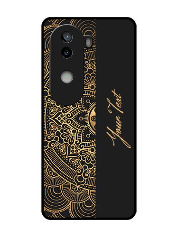 Custom iQOO Z9s 5G Custom Metal Phone Case - Mandala Art With Custom Text Design