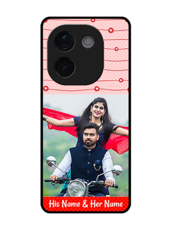 Custom iQOO Z9s Pro 5G Custom Metal Phone Case - Red Pattern Case Design