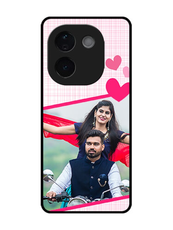 Custom iQOO Z9s Pro 5G Custom Metal Phone Case - Love Shape Heart Design