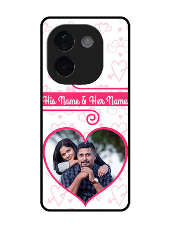 Custom iQOO Z9s Pro 5G Custom Metal Phone Case - Heart Shape Love Design