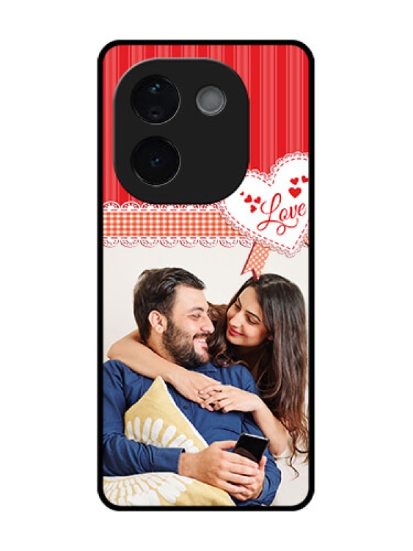 Custom iQOO Z9s Pro 5G Custom Metal Phone Case - Red Love Pattern Design