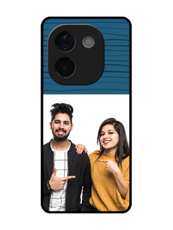 Custom iQOO Z9s Pro 5G Custom Metal Phone Case - Blue Pattern Cover Design