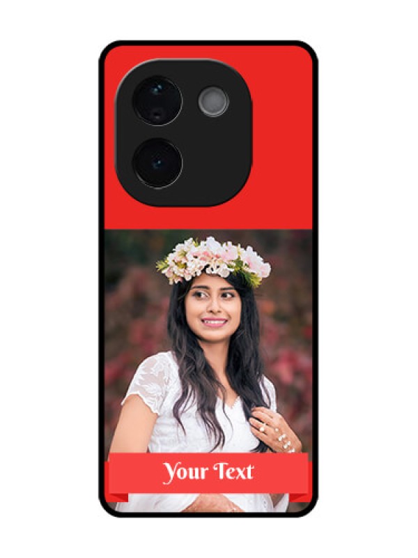 Custom iQOO Z9s Pro 5G Custom Metal Phone Case - Simple Red Color Design