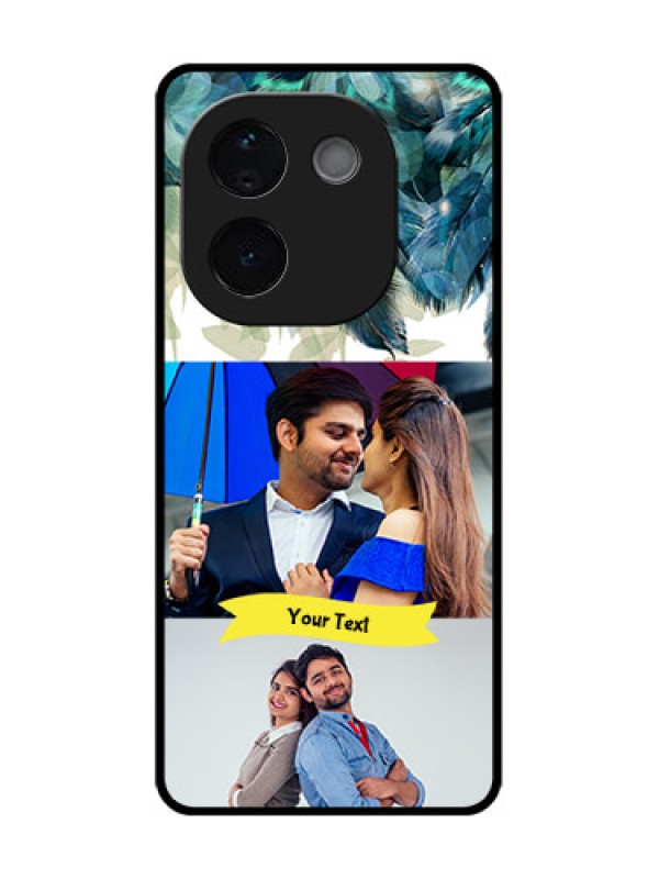 Custom iQOO Z9s Pro 5G Custom Metal Phone Case - Image With Boho Peacock Feather Design