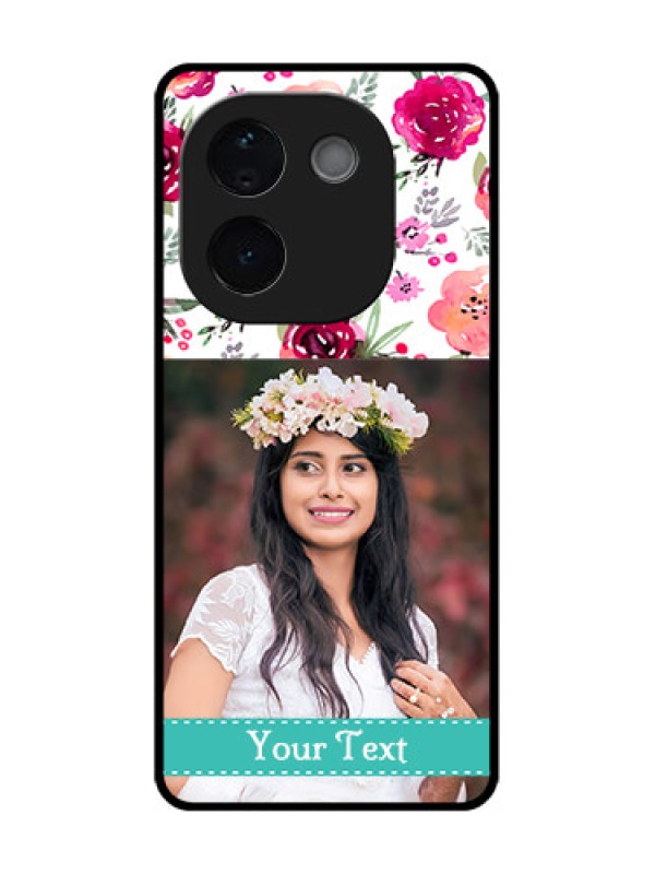 Custom iQOO Z9s Pro 5G Custom Metal Phone Case - Water Colors Floral Design