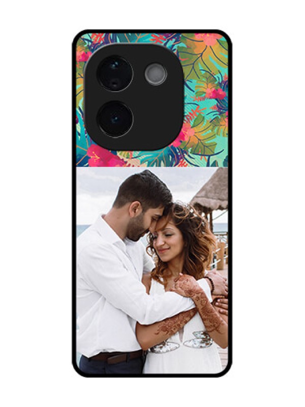 Custom iQOO Z9s Pro 5G Custom Metal Phone Case - Watercolor Floral Design