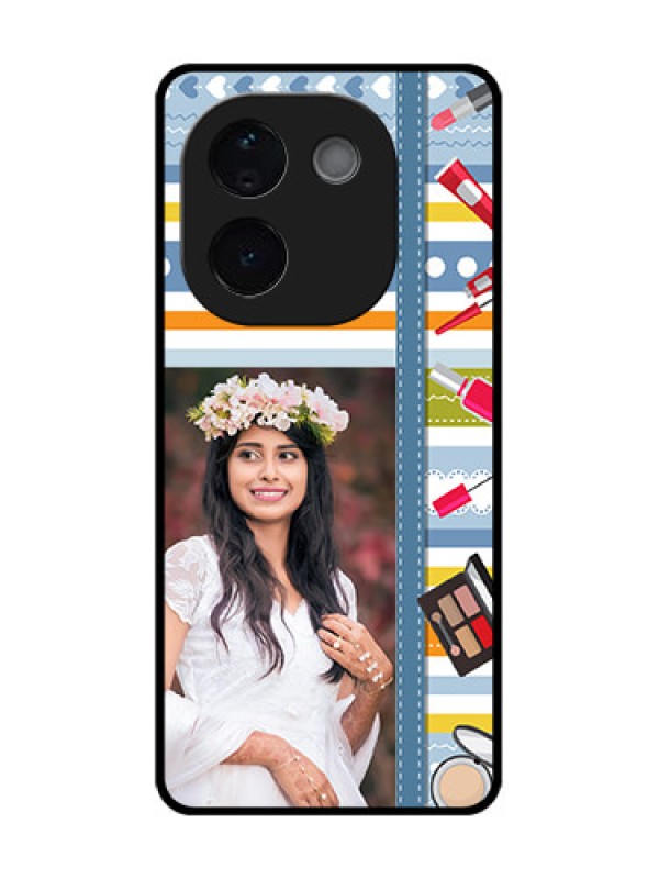 Custom iQOO Z9s Pro 5G Custom Metal Phone Case - Makeup Icons Design