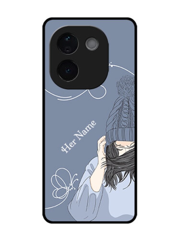 Custom iQOO Z9s Pro 5G Custom Metal Phone Case - Girl In Winter Outfit Design