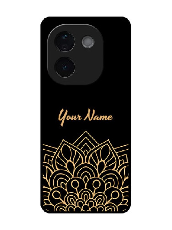 Custom iQOO Z9s Pro 5G Custom Metal Phone Case - Golden Mandala Design