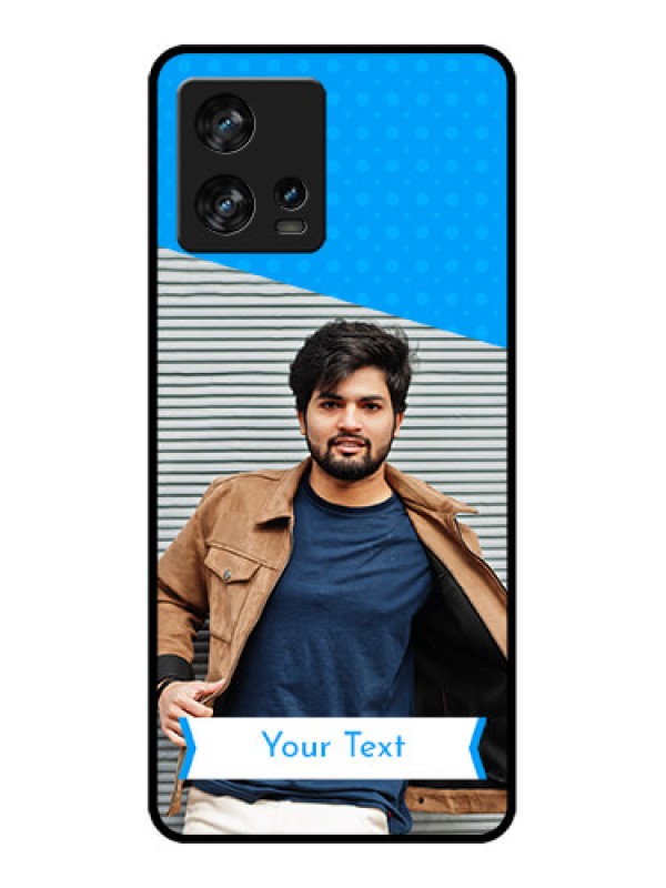 Custom Motorola Edge 30 Fusion Custom Metal Phone Case - Simple Blue Color Design