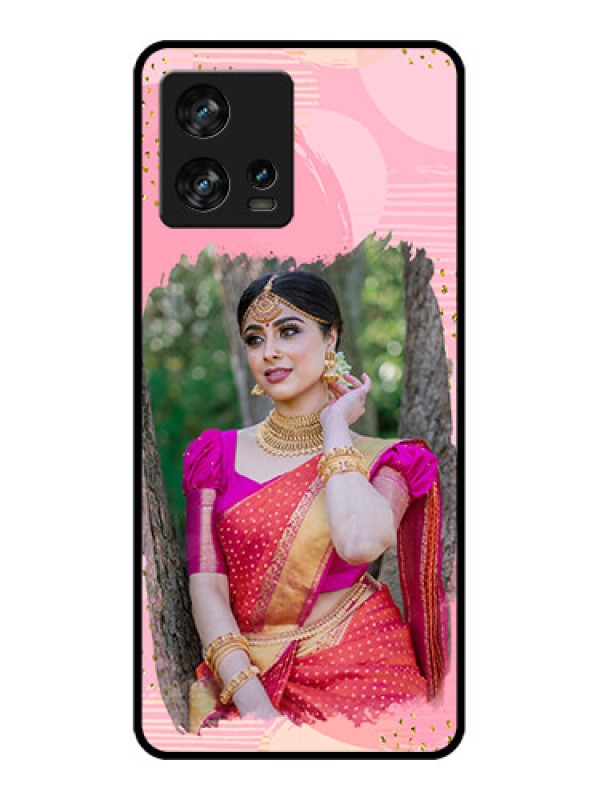 Custom Motorola Edge 30 Fusion Custom Metal Phone Case - Gold Glitter Splash Design