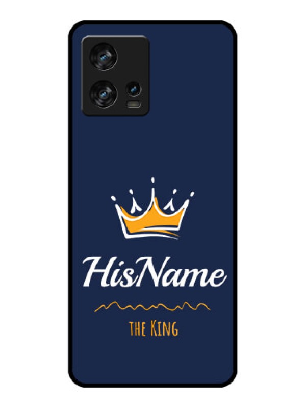 Custom Motorola Edge 30 Fusion Custom Metal Phone Case - King With Name Design