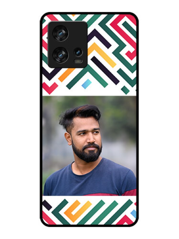 Custom Motorola Edge 30 Fusion Custom Metal Phone Case - Colorful Maze Pattern Design