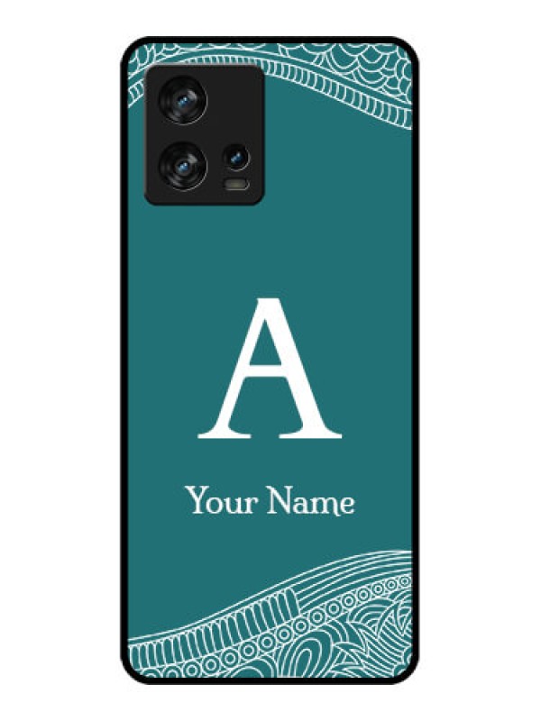 Custom Motorola Edge 30 Fusion Custom Metal Phone Case - Line Art Pattern With Custom Name Design