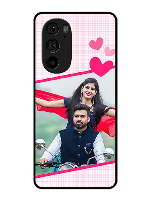 Custom Motorola Edge 30 Pro Custom Metal Phone Case - Love Shape Heart Design