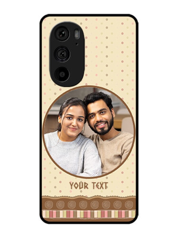 Custom Motorola Edge 30 Pro Custom Metal Phone Case - Brown Dotted Mobile Case Design