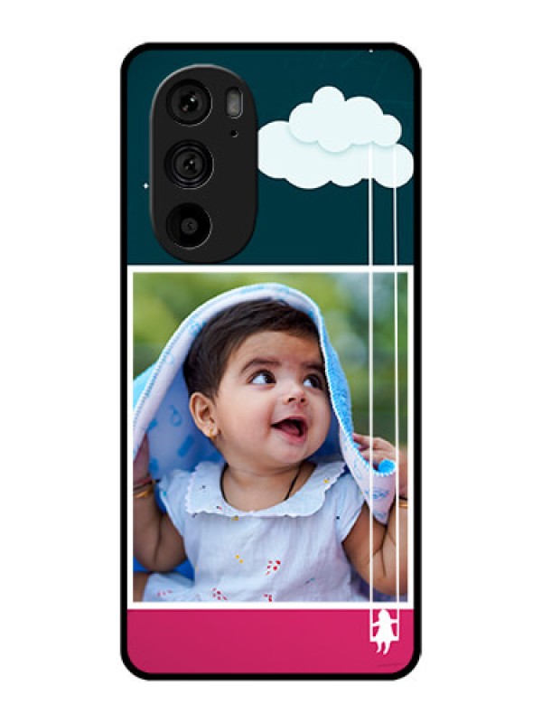 Custom Motorola Edge 30 Pro Custom Metal Phone Case - Cute Girl With Cloud Design