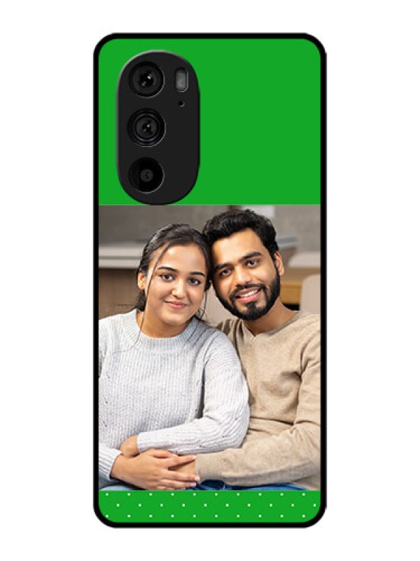 Custom Motorola Edge 30 Pro Custom Metal Phone Case - Green Pattern Design