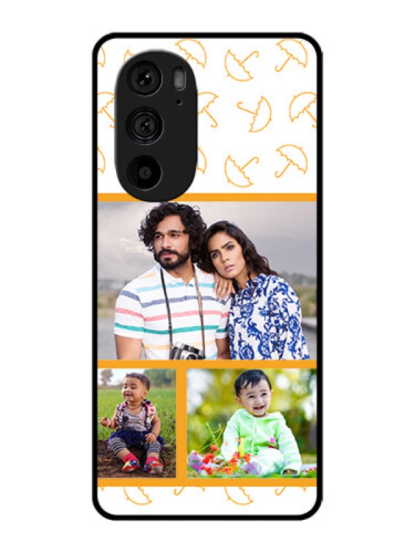 Custom Motorola Edge 30 Pro Custom Metal Phone Case - Yellow Pattern Design