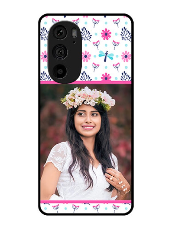 Custom Motorola Edge 30 Pro Custom Metal Phone Case - Colorful Flower Design