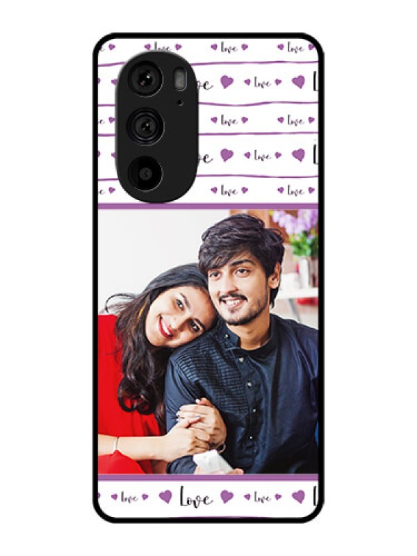 Custom Motorola Edge 30 Pro Custom Metal Phone Case - Couples Heart Design