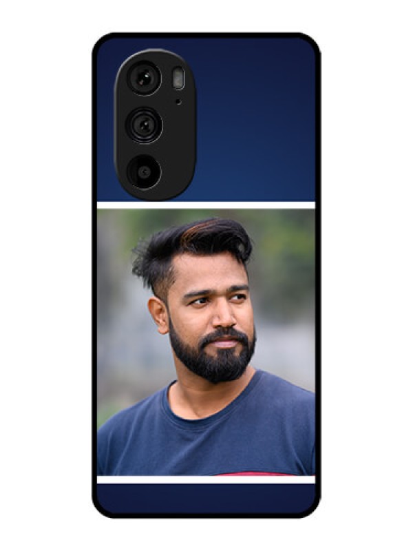 Custom Motorola Edge 30 Pro Custom Metal Phone Case - Simple Royal Blue Design