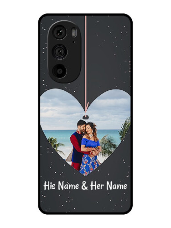 Custom Motorola Edge 30 Pro Custom Metal Phone Case - Hanging Heart Design