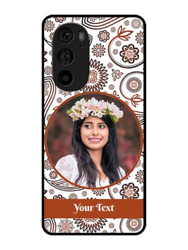 Custom Motorola Edge 30 Pro Custom Metal Phone Case - Abstract Flower Design