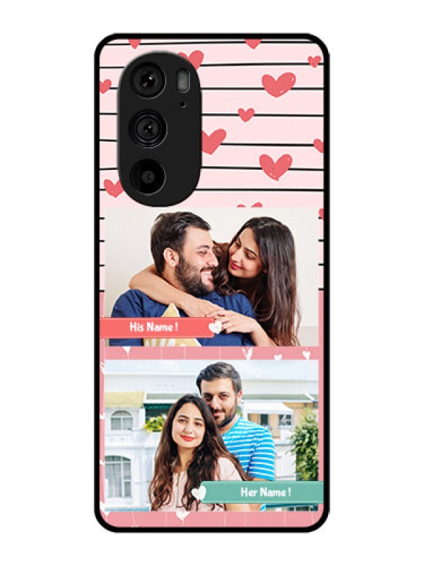 Custom Motorola Edge 30 Pro Custom Metal Phone Case - Photo With Heart Design