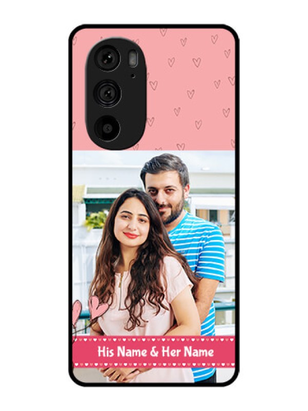 Custom Motorola Edge 30 Pro Custom Metal Phone Case - Love Design Peach Color