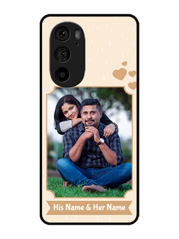 Custom Motorola Edge 30 Pro Custom Metal Phone Case - With Confetti Love Design