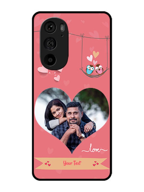 Custom Motorola Edge 30 Pro Custom Metal Phone Case - Peach Color Love Design