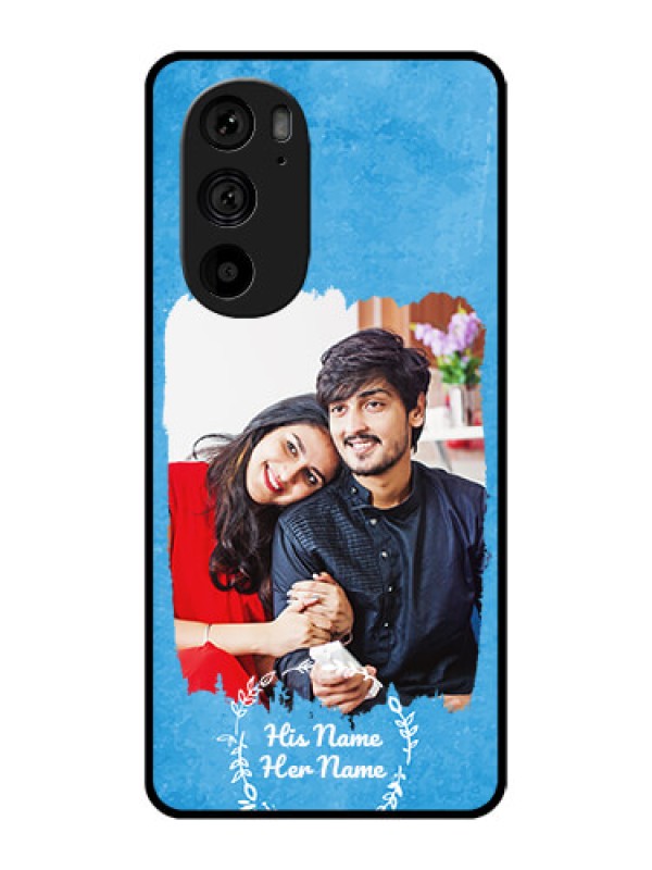 Custom Motorola Edge 30 Pro Custom Metal Phone Case - Blue Color Vintage Design