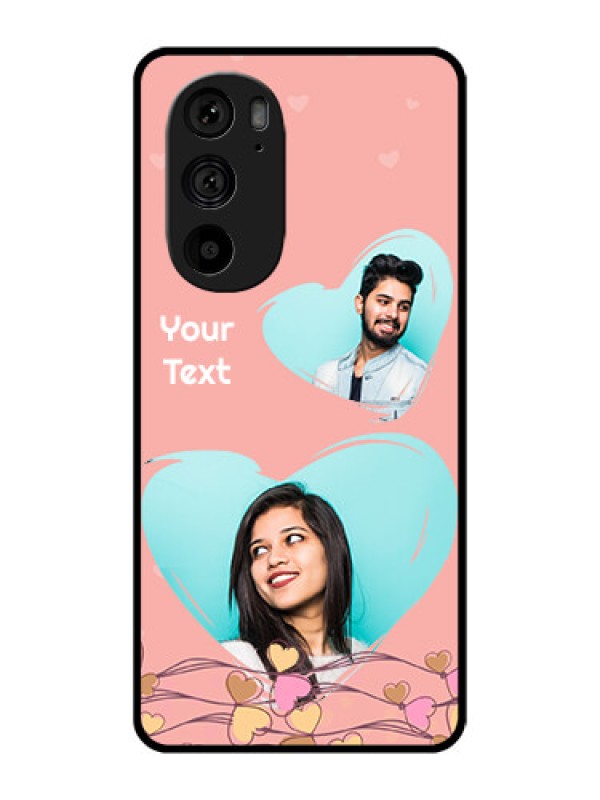 Custom Motorola Edge 30 Pro Custom Metal Phone Case - Love Doodle Design