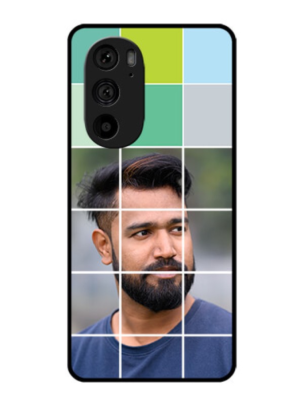 Custom Motorola Edge 30 Pro Custom Metal Phone Case - With White Box Pattern