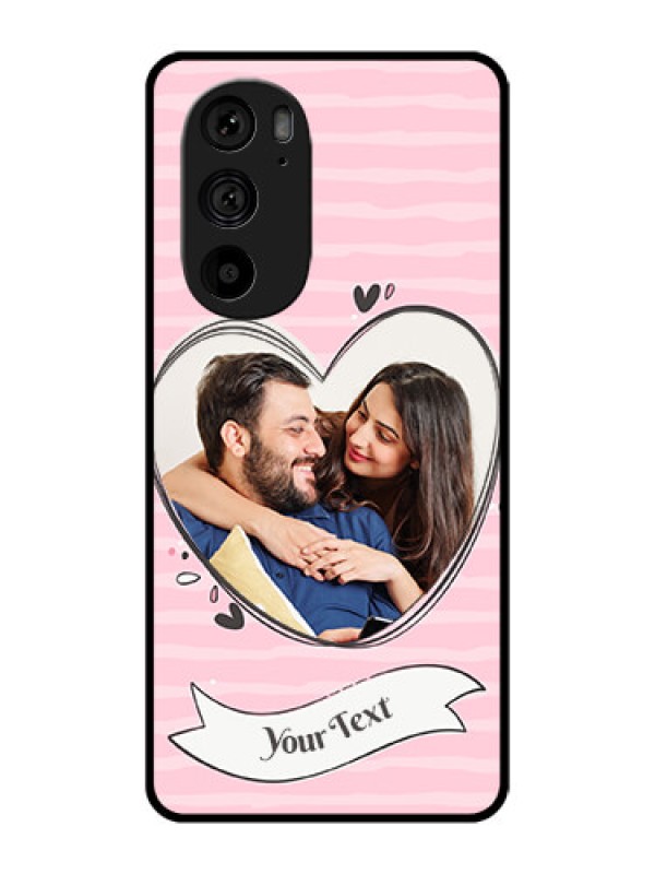 Custom Motorola Edge 30 Pro Custom Metal Phone Case - Vintage Heart Design