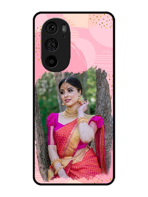 Custom Motorola Edge 30 Pro Custom Metal Phone Case - Gold Glitter Splash Design