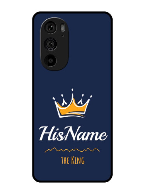 Custom Motorola Edge 30 Pro Custom Metal Phone Case - King With Name Design